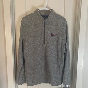Vineyard Vines Men's Heather Gray Zip-Up Sweater